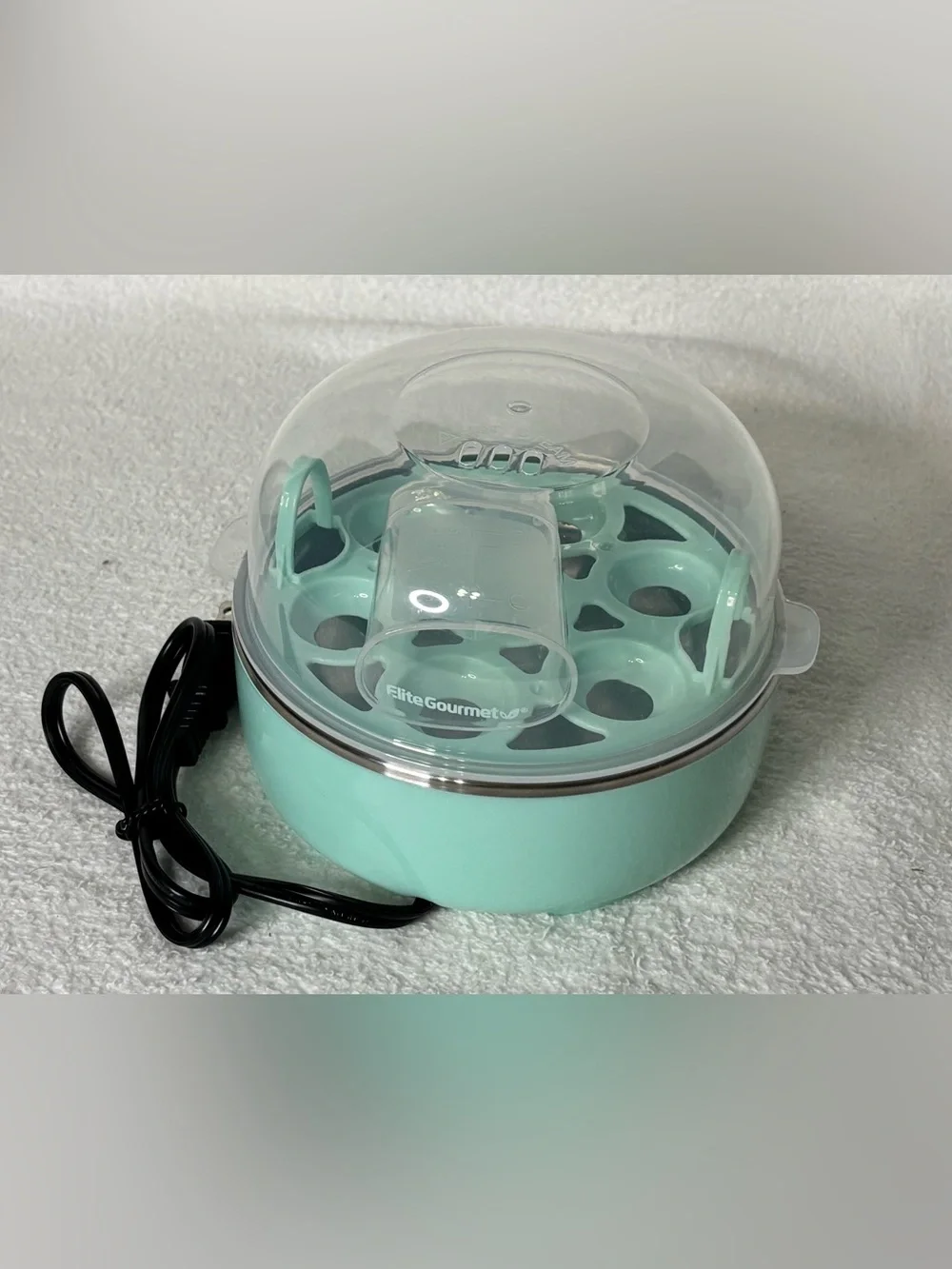 Mint Green Electric Egg Cooker with Transparent Lid